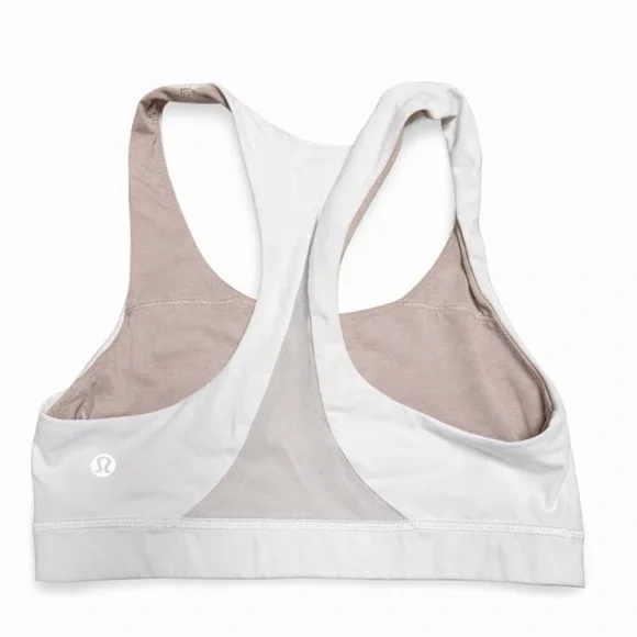 Lululemon Racerback Mesh Sports Bra Size 4 White - Picture 3 of 3
